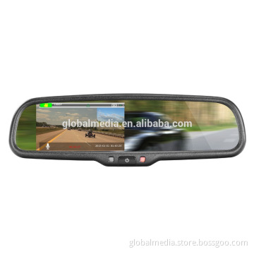 1080P record car dvr rear view mirror monitor with 4.3 inch screen for all cars